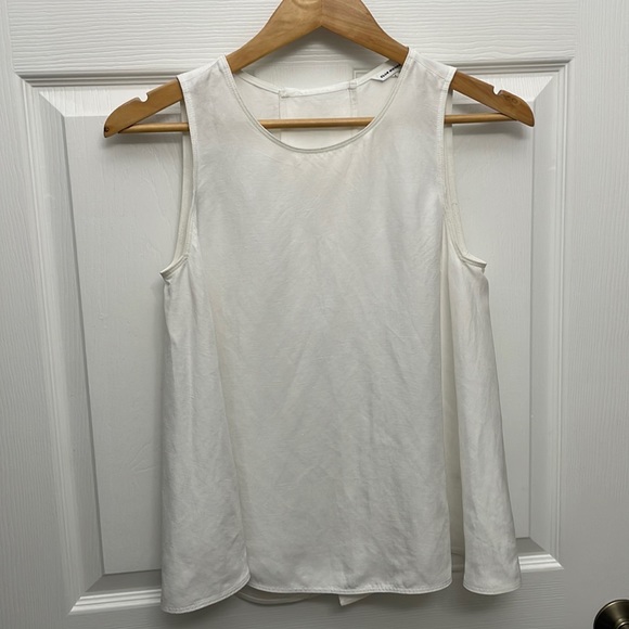 Club Monaco off white open back tank top